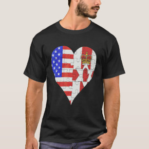 American Irish Flag Heart T-Shirt