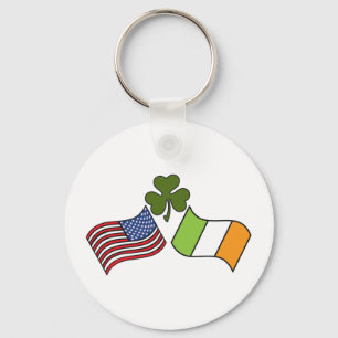 American Irish Flag Key Ring