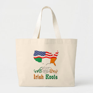 American Irish Roots Large Tote Bag
