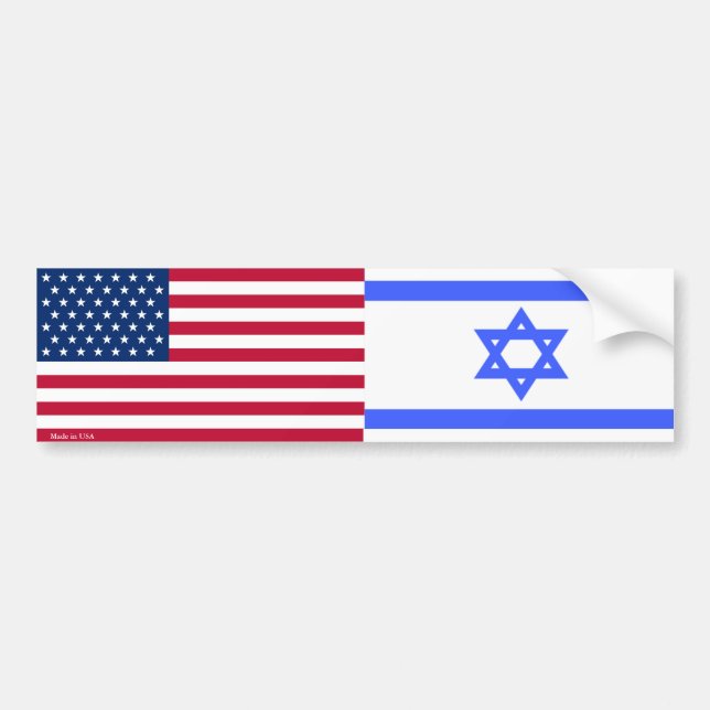 American & Israeli Flags Bumper Sticker (Front)