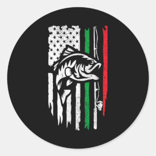American Italian B Fishing Flag For Fisherman Ital Classic Round Sticker