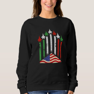 American Italian Flag Airplanes 4th July Patriotic Sweatshirt