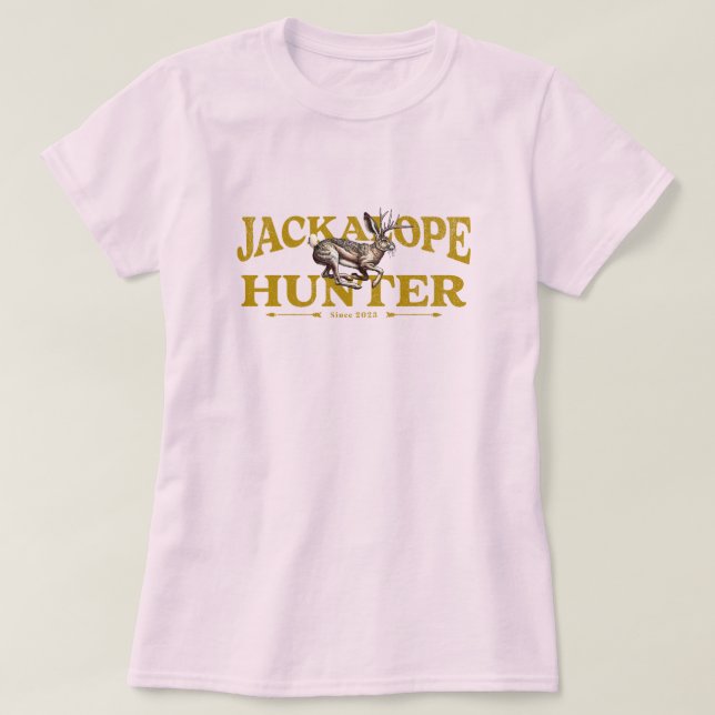 American Jackalope Hunter Graphic T-Shirt (Design Front)