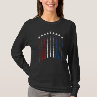American Jet trail Red White & Blue Flag Fourth of T-Shirt