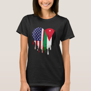 American Jordanian Heritage Month Jordan Flag Hear T-Shirt