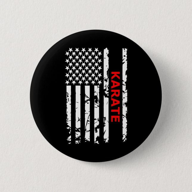 American Karate  6 Cm Round Badge (Front)