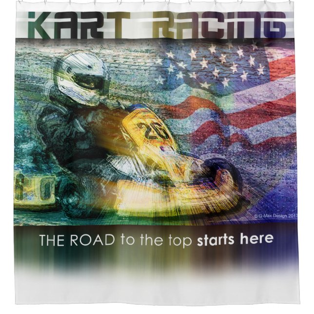 American Karting Shower Curtain (Front)