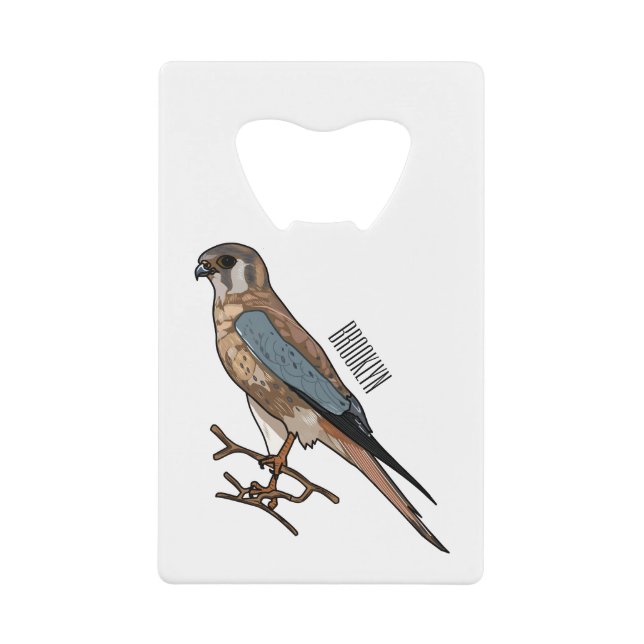 American kestrel bird cartoon illustration  (Front)