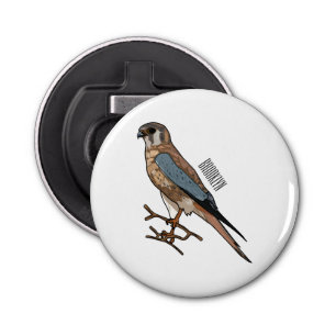 American kestrel bird cartoon illustration  bottle opener