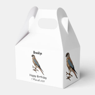 American kestrel bird cartoon illustration favour box