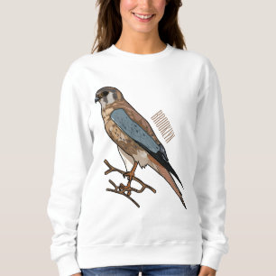 American kestrel bird cartoon illustration sweatshirt
