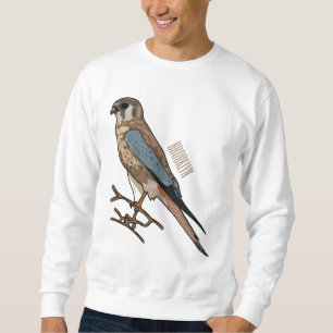 American kestrel bird cartoon illustration sweatshirt