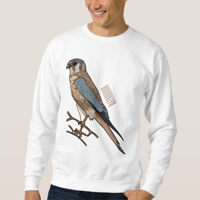 American kestrel bird cartoon illustration  sweatshirt (Front)