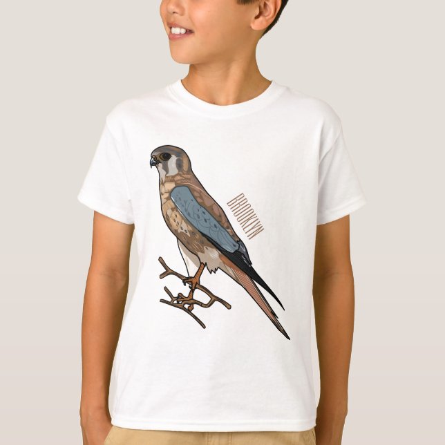 American kestrel bird cartoon illustration  T-Shirt (Front)