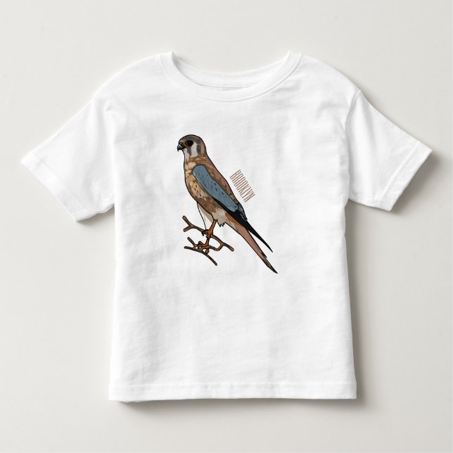 American kestrel bird cartoon illustration  toddler T-Shirt (Front)