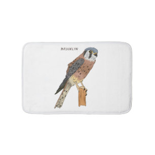 American Kestrel bird illustration Bath Mat