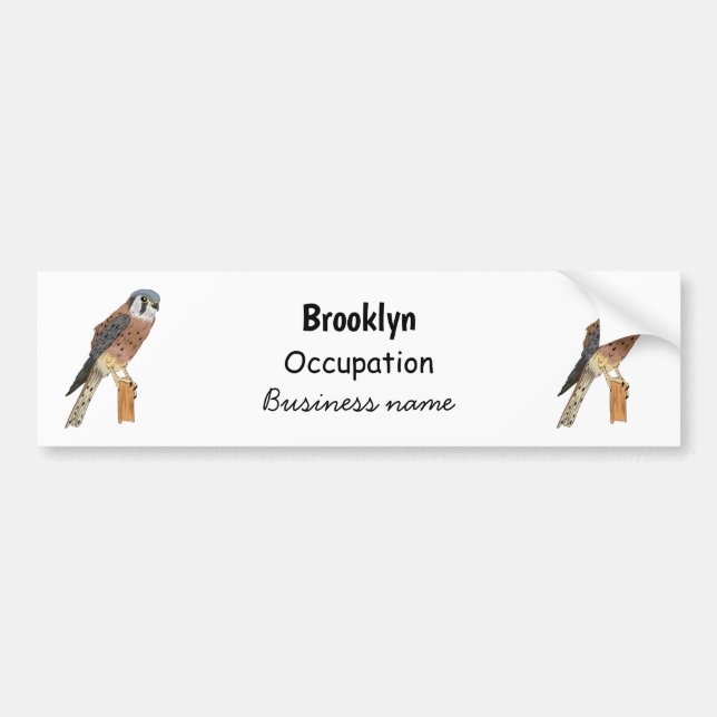 American Kestrel bird illustration  Bumper Sticker (Front)