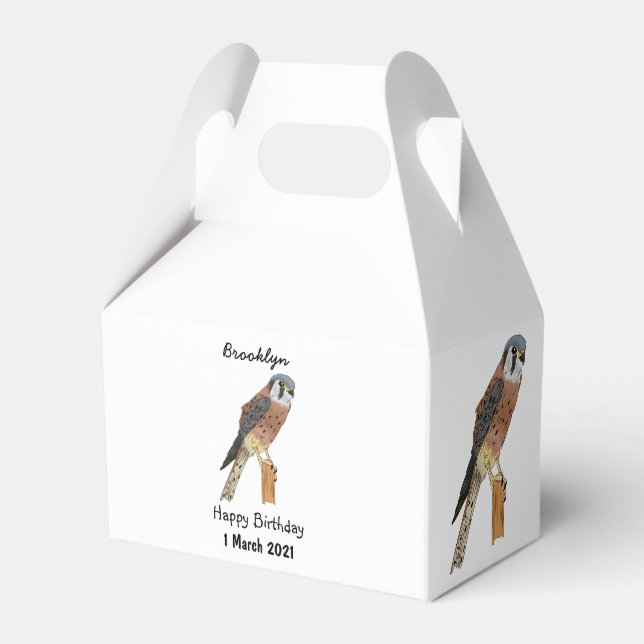 American Kestrel bird illustration Favour Box (Front Side)