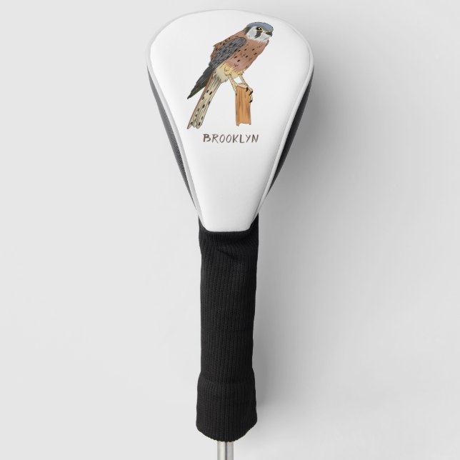 American Kestrel bird illustration  Golf Head Cover (Front)