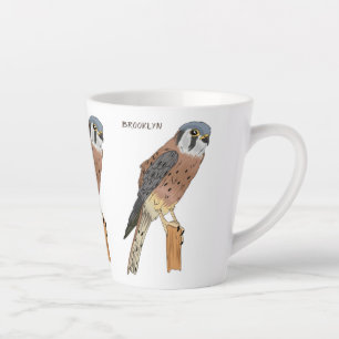 American Kestrel bird illustration Latte Mug