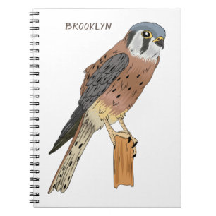 American Kestrel bird illustration Notebook