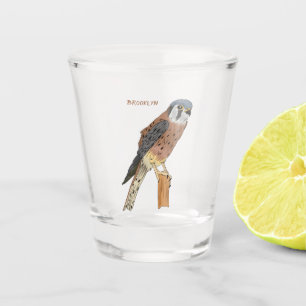 American Kestrel bird illustration Shot Glass