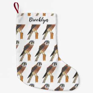 American Kestrel bird illustration Small Christmas Stocking