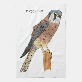 American Kestrel bird illustration Tea Towel