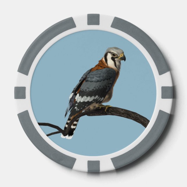American Kestrel Clay Poker Chip (Front)