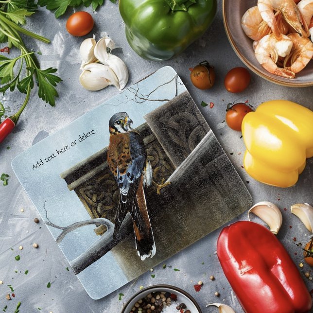 American Kestrel Falcon Celtic Knotwork Wildlife Cutting Board (Creator Uploaded)