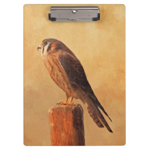 American Kestrel Painting - Original Bird Art Clipboard
