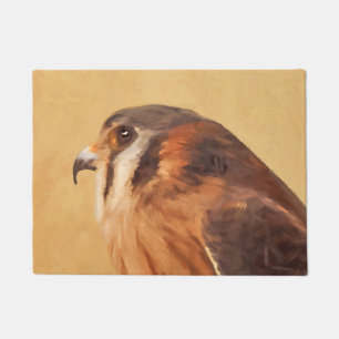 American Kestrel Painting - Original Bird Art Doormat