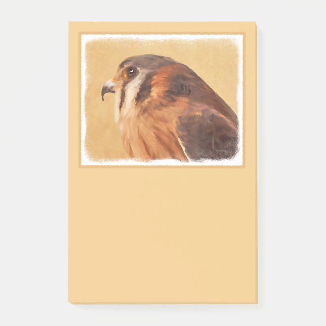 American Kestrel Painting - Original Bird Art Post-it Notes (Front)