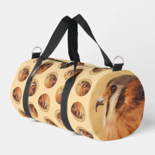 American Kestrel Painting Original Wild Bird Art Duffle Bag