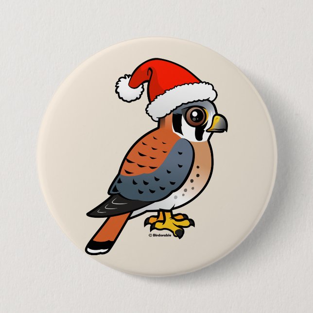 American Kestrel Santa 7.5 Cm Round Badge (Front)