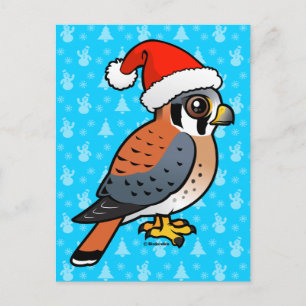 American Kestrel Santa Holiday Postcard