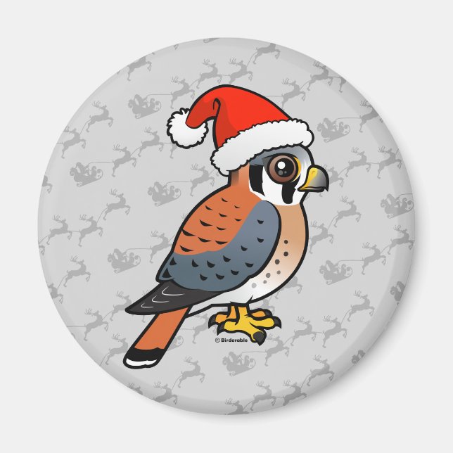 American Kestrel Santa Magnet (Front)