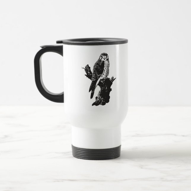American Kestrel Sketch Travel Mug (Left)