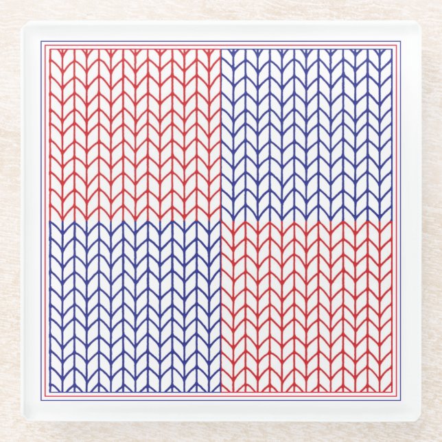 AMERICAN KNIT Glass Drink Coaster (Front)