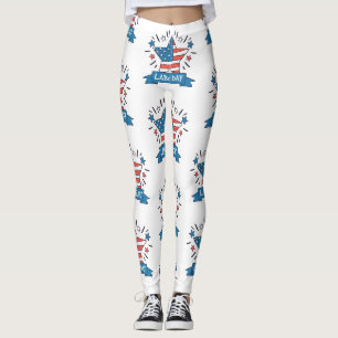 American Labour Day Creative Illustration Design Leggings