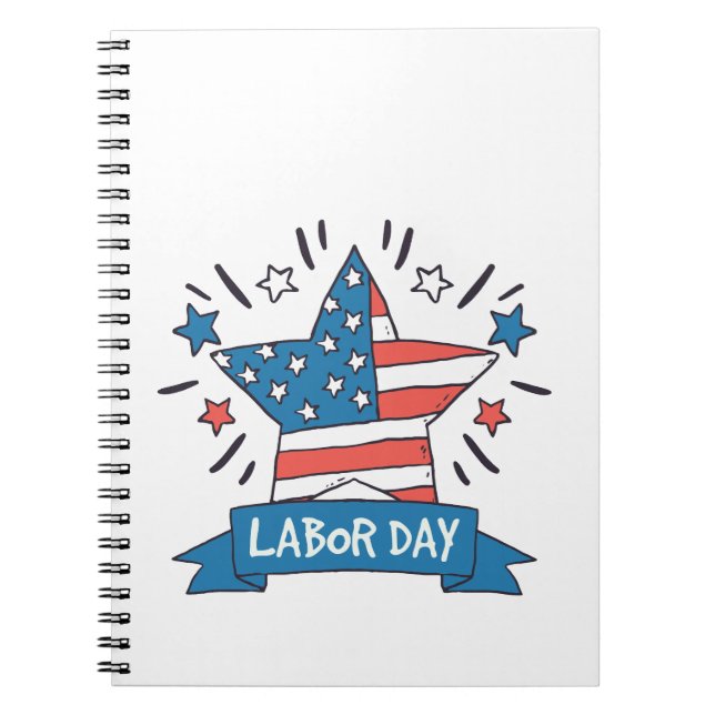 American Labour Day Creative Illustration Design Notebook (Front)