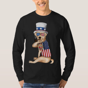 American Labrador Retriever Dog Merica 4th Of July T-Shirt