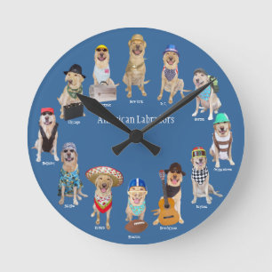 American Labradors Round Clock