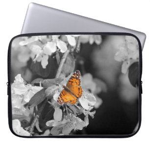 American Lady Butterfly On Blossom Laptop Sleeve
