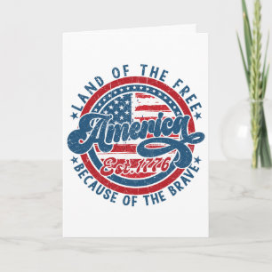 American Land Of The Free Because Of The Brave Usa Card