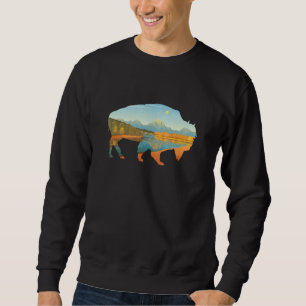 American Landscape Buffalo Vintage Yellowstone Bis Sweatshirt