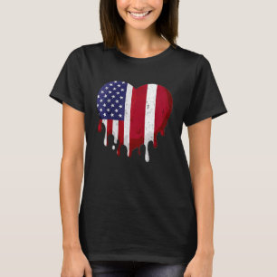 American Latvian Heritage Month Latvia Flag Heart T-Shirt
