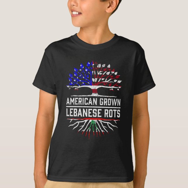 American Lebanese Proud Lebanon Roots T-Shirt (Front)