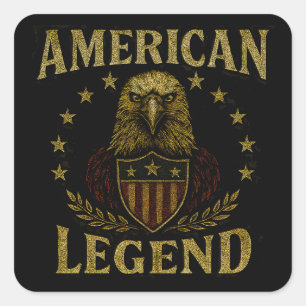 American Legend – USA Heritage Pride Bold Square Sticker