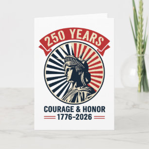 American Liberty Statue Courage Honor Celebration Card
